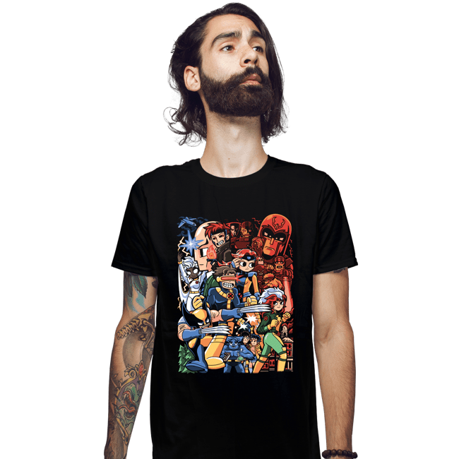 Daily_Deal_Shirts Fitted Shirts, Mens / Small / Black Mutant Pilgrim
