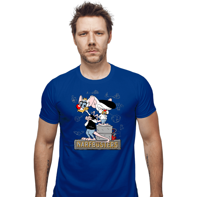 Daily_Deal_Shirts Fitted Shirts, Mens / Small / Royal Blue Narf Busters