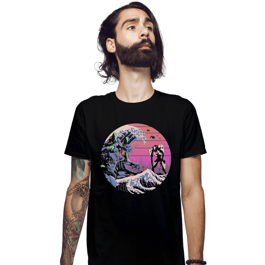 Shirts Fitted Shirts, Mens / Small / Black Retro Wave EVA
