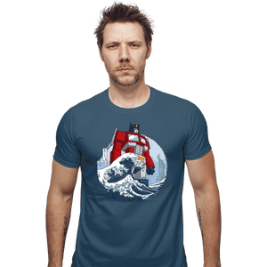 Secret_Shirts Fitted Shirts, Mens / Small / Indigo Blue Optimus Wave