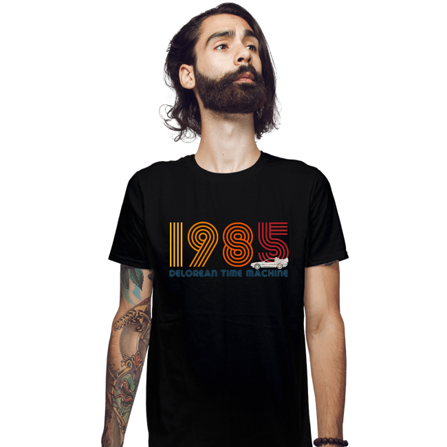 Shirts Fitted Shirts, Mens / Small / Black 1985 DeLorean Time Machine