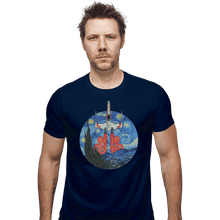 Load image into Gallery viewer, Shirts Fitted Shirts, Mens / Small / Navy Starry Fighter
