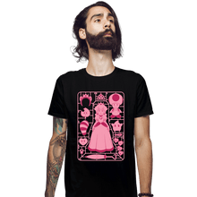 Load image into Gallery viewer, Daily_Deal_Shirts Fitted Shirts, Mens / Small / Black Princess Peach Model Sprue
