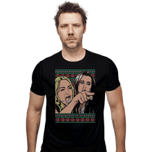 Load image into Gallery viewer, Shirts Fitted Shirts, Mens / Small / Black Yelling At A Cat Sweater
