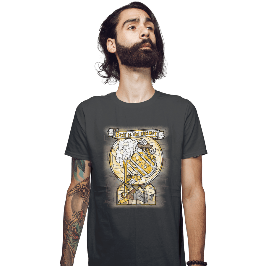 Shirts Fitted Shirts, Mens / Small / Charcoal Beer Is The Answer