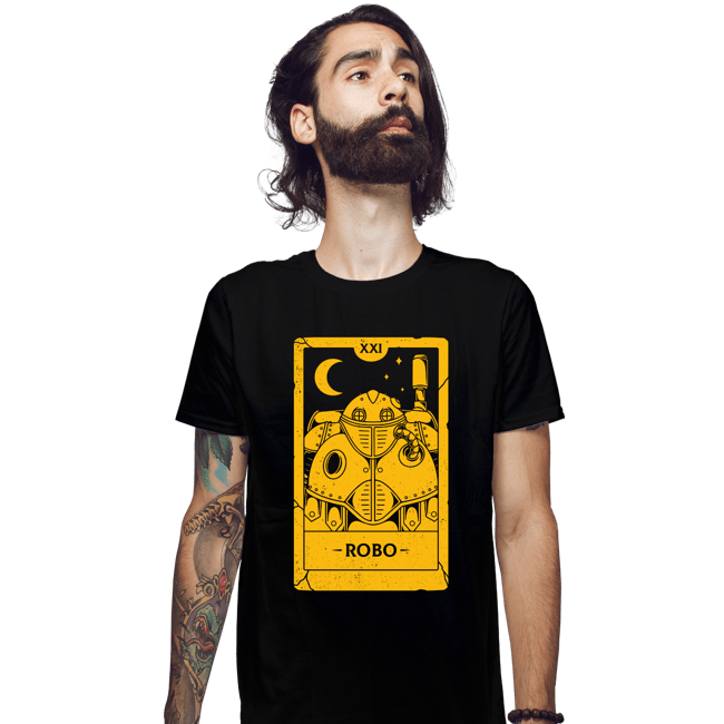 Shirts Fitted Shirts, Mens / Small / Black Robo Tarot Card