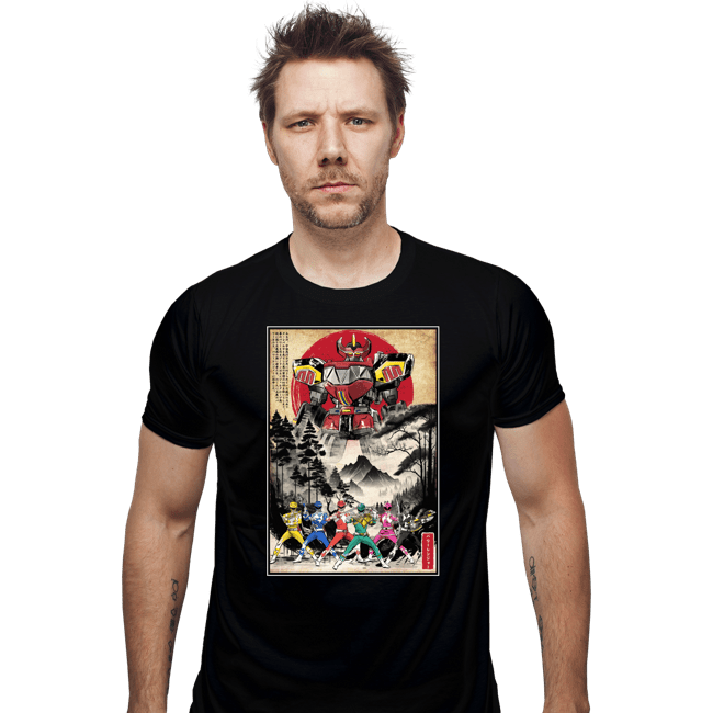 Daily_Deal_Shirts Fitted Shirts, Mens / Small / Black Rangers In Japan Woodblock