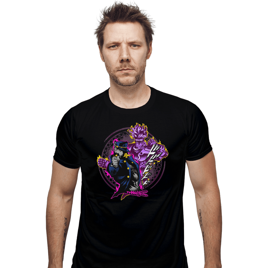 Shirts Fitted Shirts, Mens / Small / Black Attack Of Jotaro