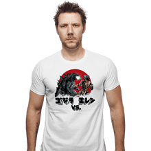 Load image into Gallery viewer, Shirts Fitted Shirts, Mens / Small / White Kaiju VS Titan
