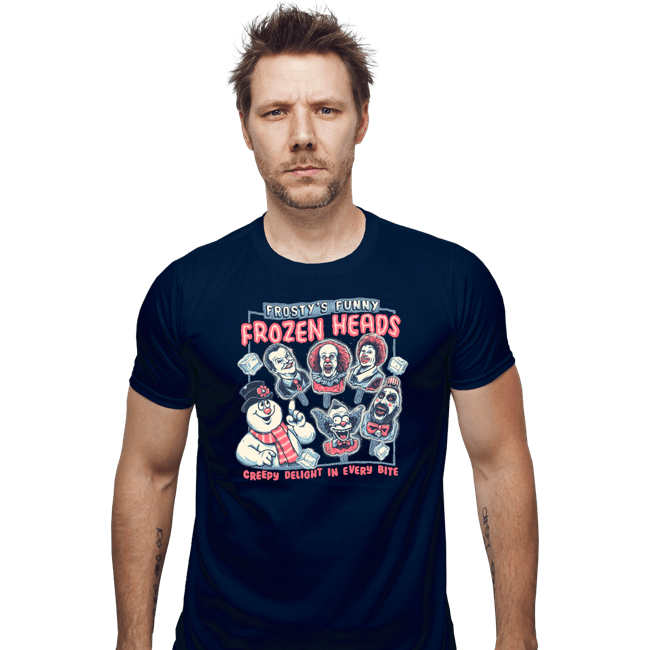 Daily_Deal_Shirts Fitted Shirts, Mens / Small / Navy Frozen Heads