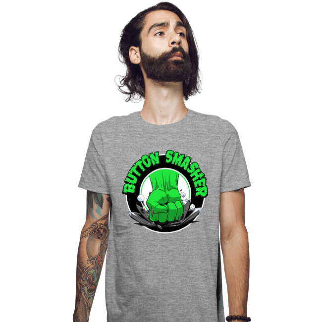 Shirts Fitted Shirts, Mens / Small / Sports Grey Button Smasher