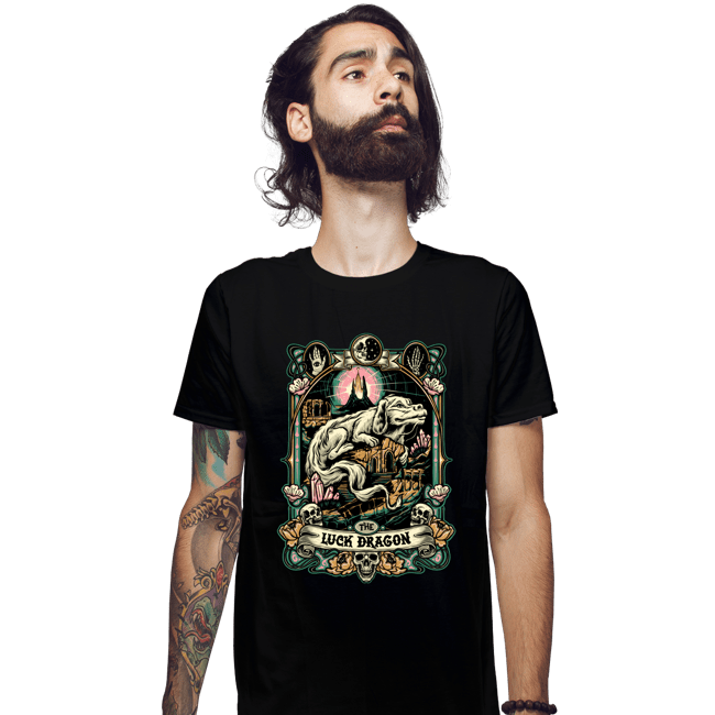 Daily_Deal_Shirts Fitted Shirts, Mens / Small / Black The Luck Dragon Crest