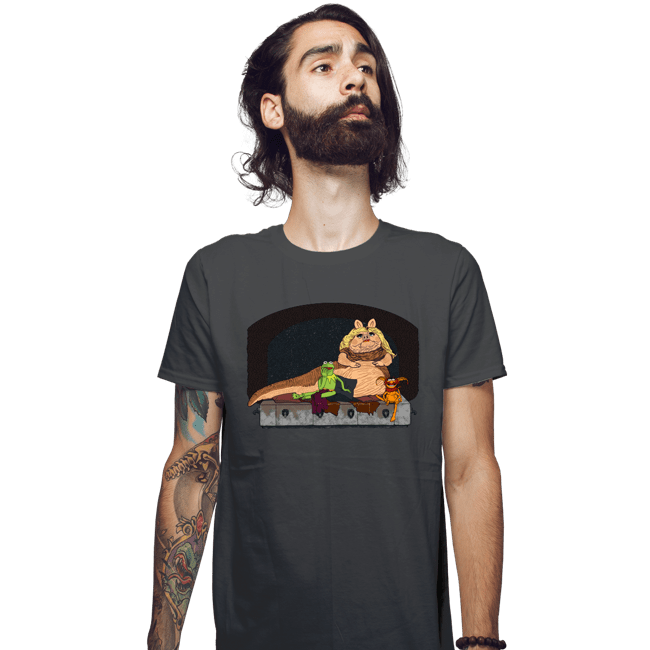 Daily_Deal_Shirts Fitted Shirts, Mens / Small / Charcoal Piggy The Hutt