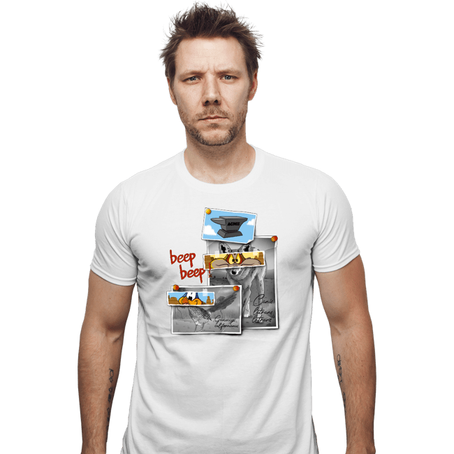 Daily_Deal_Shirts Fitted Shirts, Mens / Small / White Beep Beep