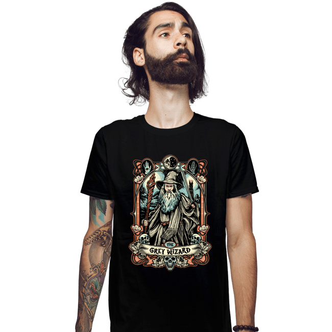 Daily_Deal_Shirts Fitted Shirts, Mens / Small / Black The Grey Wizard Crest