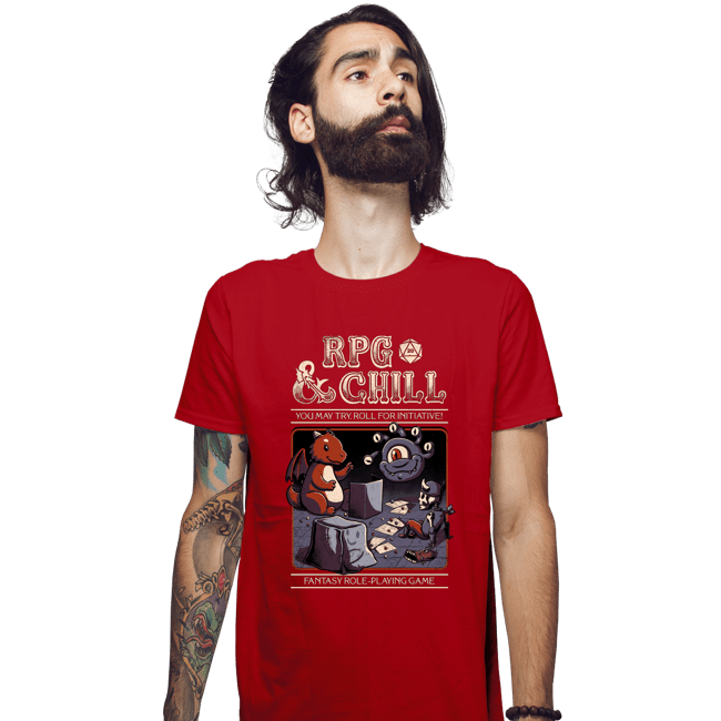 Daily_Deal_Shirts Fitted Shirts, Mens / Small / Red RPG & Chill