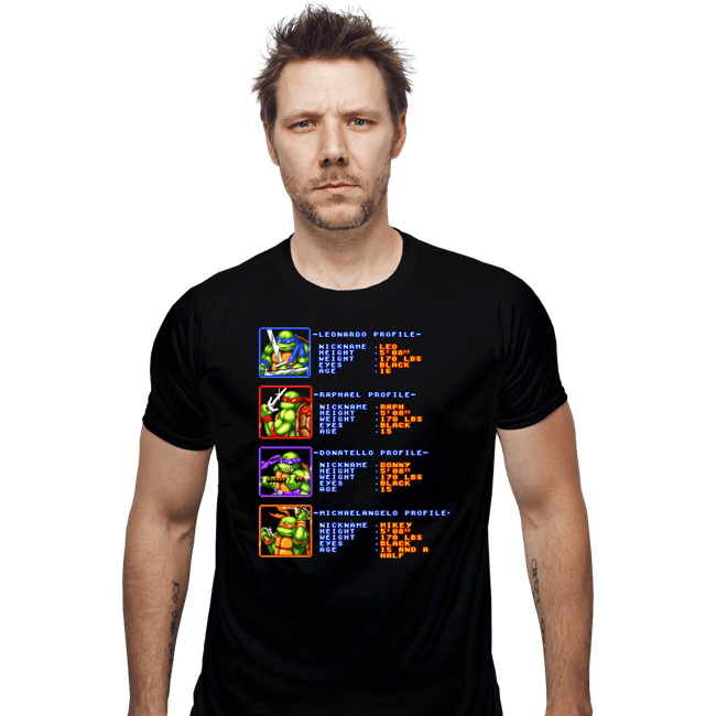 Secret_Shirts Fitted Shirts, Mens / Small / Black TMNT Profiles