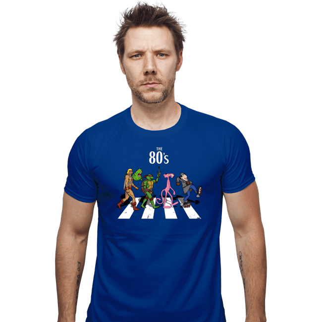 Daily_Deal_Shirts Fitted Shirts, Mens / Small / Royal Blue The 80's Road