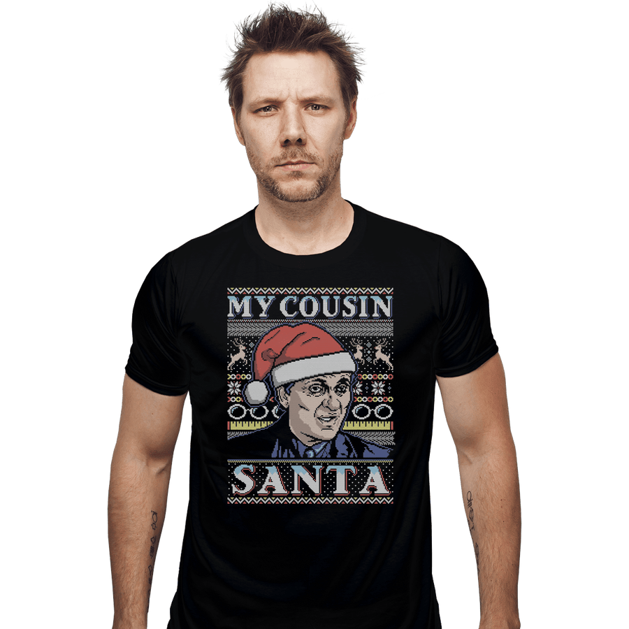 Shirts Fitted Shirts, Mens / Small / Black My Cousin Santa