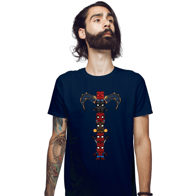 Daily_Deal_Shirts Fitted Shirts, Mens / Small / Navy Totem Of Spiders