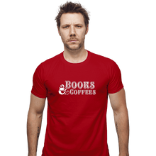 Load image into Gallery viewer, Secret_Shirts Fitted Shirts, Mens / Small / Red Books &amp; Coffee
