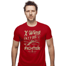 Load image into Gallery viewer, Daily_Deal_Shirts Fitted Shirts, Mens / Small / Red X-Wing Garage
