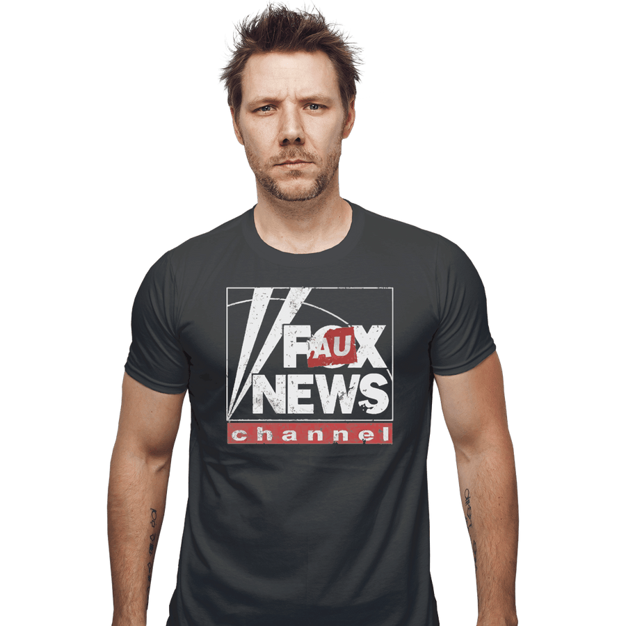 Shirts Fitted Shirts, Mens / Small / Charcoal Faux News