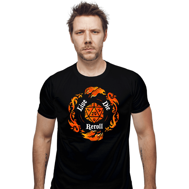Daily_Deal_Shirts Fitted Shirts, Mens / Small / Black Reroll The Dice