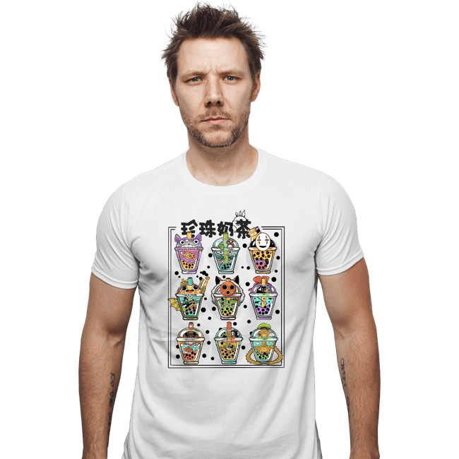 Daily_Deal_Shirts Fitted Shirts, Mens / Small / White Bubble Tea Nerd