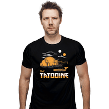 Load image into Gallery viewer, Shirts Fitted Shirts, Mens / Small / Black Vintage Visit Tatooine
