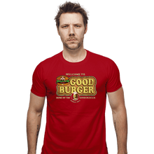 Load image into Gallery viewer, Daily_Deal_Shirts Fitted Shirts, Mens / Small / Red Welcome To Good Burger
