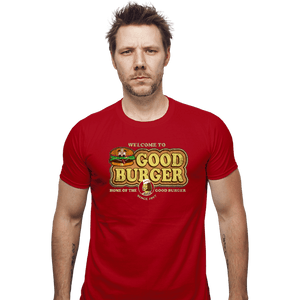 Daily_Deal_Shirts Fitted Shirts, Mens / Small / Red Welcome To Good Burger