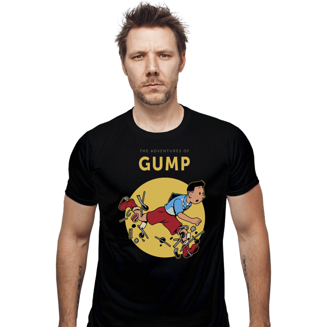 Daily_Deal_Shirts Fitted Shirts, Mens / Small / Black The Adventures Of Gump