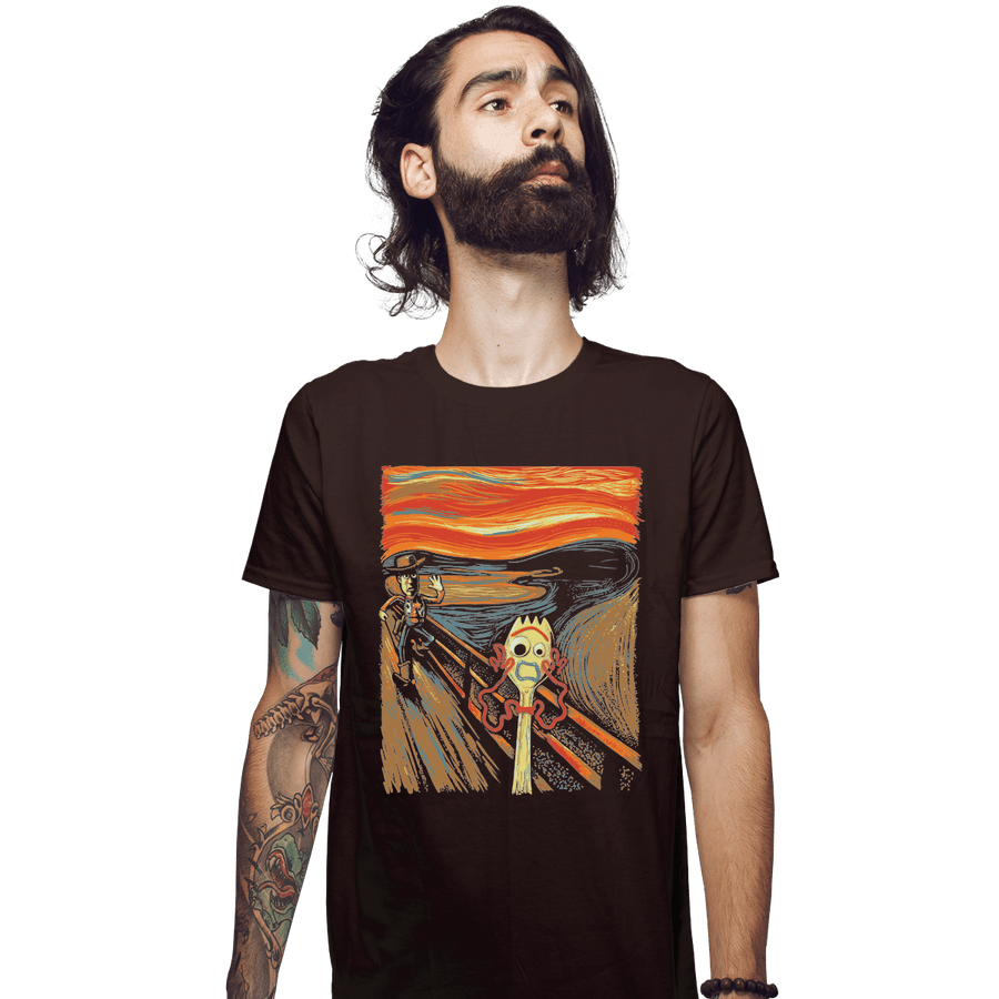 Shirts Fitted Shirts, Mens / Small / Dark Chocolate Screaming Forky