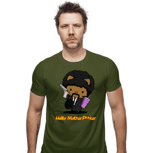 Load image into Gallery viewer, Daily_Deal_Shirts Fitted Shirts, Mens / Small / Military Green Kitty Fiction
