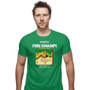 Last_Chance_Shirts Fitted Shirts, Mens / Small / Irish Green Retro Fire Swamp