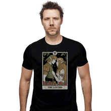 Load image into Gallery viewer, Daily_Deal_Shirts Fitted Shirts, Mens / Small / Black The Lovers Vintage Tarot

