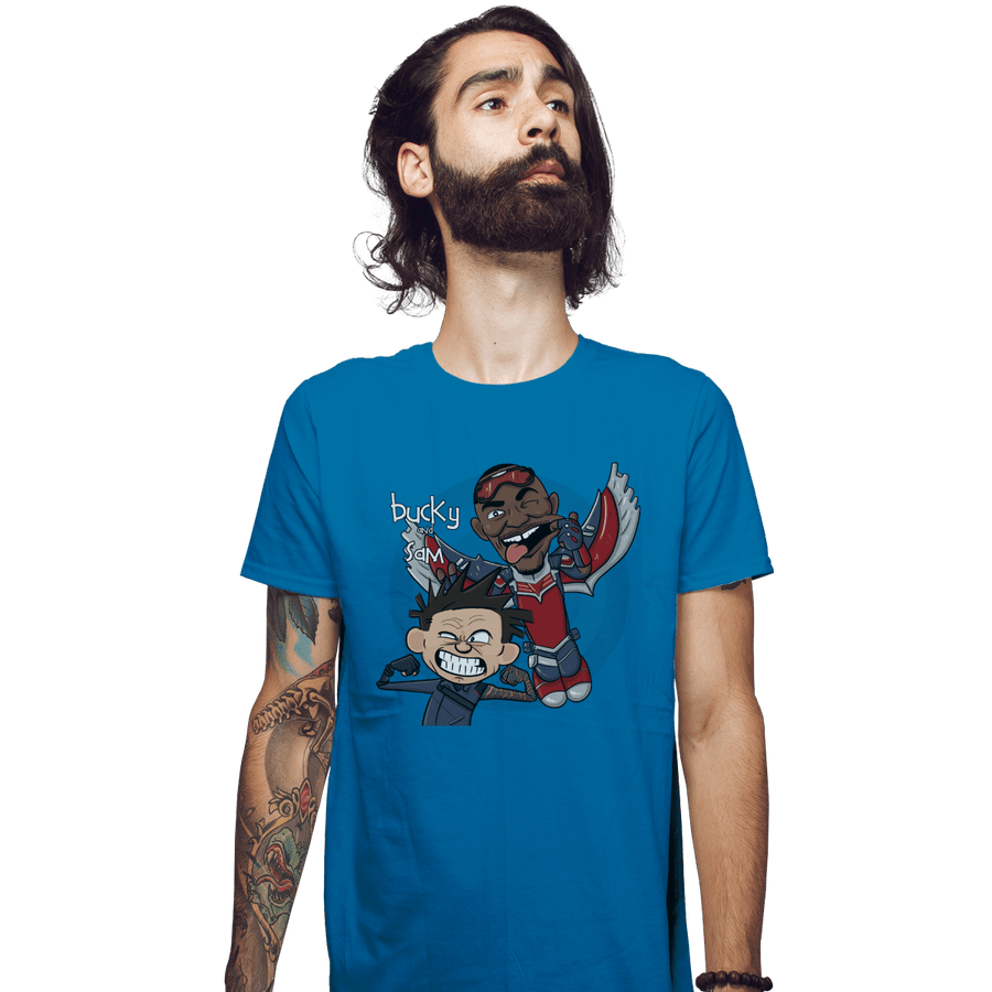 Shirts Fitted Shirts, Mens / Small / Sapphire Bucky And Sam