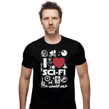 Load image into Gallery viewer, Shirts Fitted Shirts, Mens / Small / Black I Love Sci-Fi

