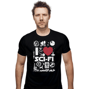 Shirts Fitted Shirts, Mens / Small / Black I Love Sci-Fi