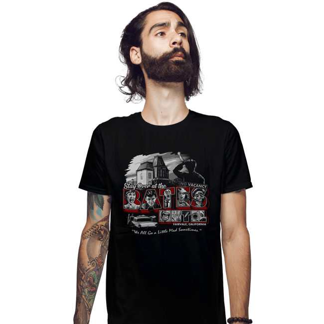 Daily_Deal_Shirts Fitted Shirts, Mens / Small / Black Stay At The Bates Motel