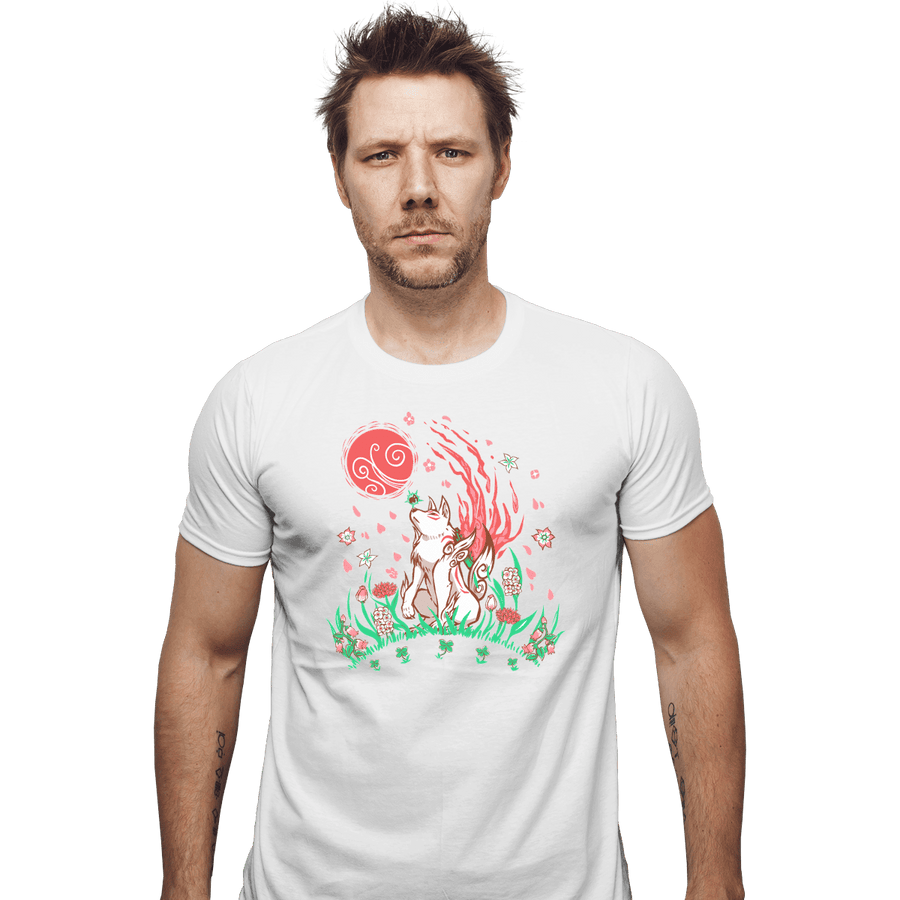 Secret_Shirts Fitted Shirts, Mens / Small / White Wolf Blossoming Breeze