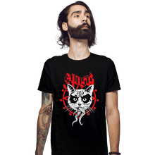 Load image into Gallery viewer, Shirts Fitted Shirts, Mens / Small / Black Black Metal Cat

