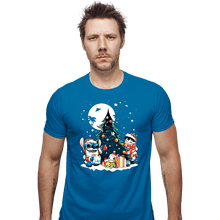 Load image into Gallery viewer, Daily_Deal_Shirts Fitted Shirts, Mens / Small / Sapphire Christmas Ohana
