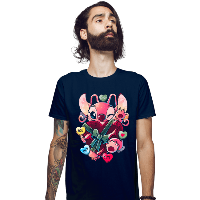 Daily_Deal_Shirts Fitted Shirts, Mens / Small / Navy Love Valentine