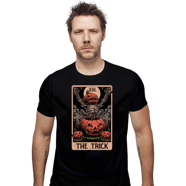 Daily_Deal_Shirts Fitted Shirts, Mens / Small / Black Halloween Tarot Trick