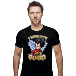Shirts Fitted Shirts, Mens / Small / Black I Love You Over 9000