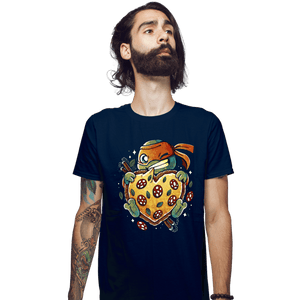 Daily_Deal_Shirts Fitted Shirts, Mens / Small / Navy Love Pizza
