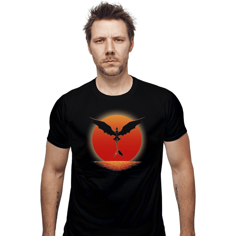 Shirts Fitted Shirts, Mens / Small / Black Dragon on Sunset