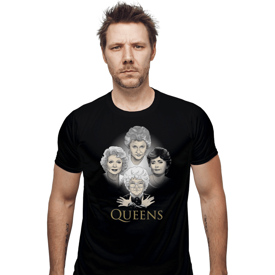 Shirts Fitted Shirts, Mens / Small / Black Golden Queens